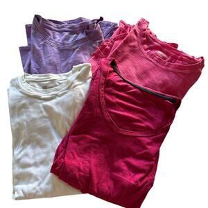 Womens Tops Size Large Bundle Pink Purple White Casual Long Sleeve Everyday Wear